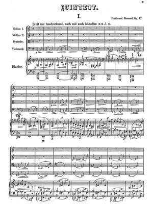 Hummel, Ferdinand: Piano Quintet a Minor op. 47 for two violins, viola, cello and piano