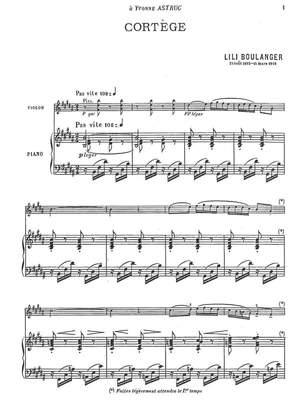 Boulanger, Lili: Cortège for violin and piano