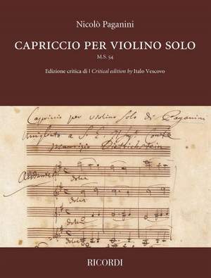Niccolò Paganini: Capriccio per violino solo M.S. 54