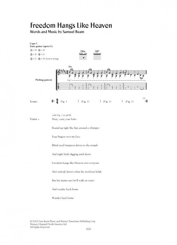 Flightless Bird, American Mouth sheet music for guitar (chords)