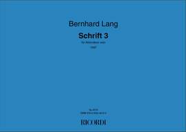 Bernhard Lang: Schrift 3