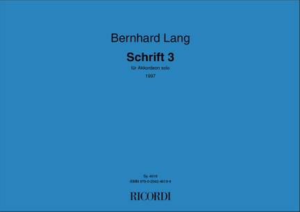 Bernhard Lang: Schrift 3