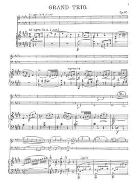 Hummel, Johann Nepomuk: Grand Trio op. 83 for violin, cello and piano