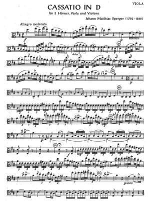 Sperger, Johannes Matthias: Cassatio in D for two horns, viola and cello