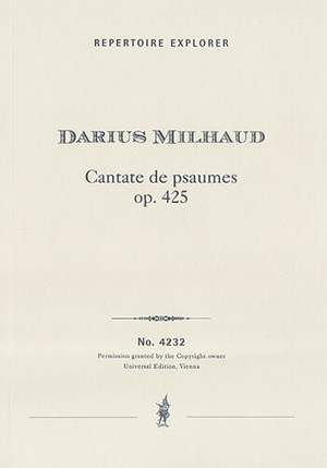 Milhaud, Darius: Cantate de Psaumes Op. 425 for baritone and chamber orchestra