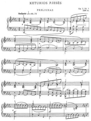 Čiurlionis, Mikalojus Konstantinas: Pjesès from the years 1899-1901 for piano solo