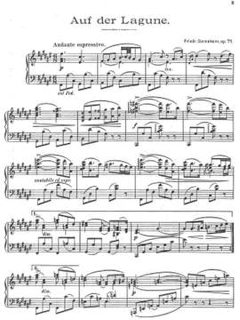 Gernsheim, Friedrich: Auf der Lagune, Fantasiestück für Pianoforte (On the lagoon, fantasy piece for piano solo) op. 71