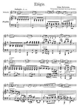 Halvorsen, Johan: Elégy for violin and piano