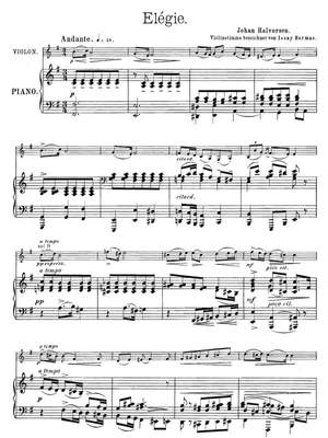 Halvorsen, Johan: Elégy for violin and piano
