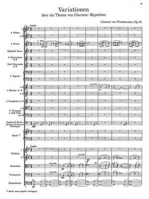 Franckenstein, Clemens von: Variationen op. 45 for orchestra