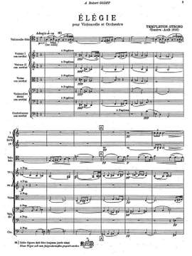 Templeton-Strong, George: Elegy for violoncello and orchestra