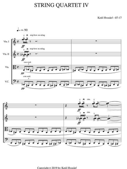 Hvoslef, Ketil: String Quartet No. 4