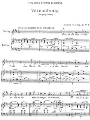 Wetz, Richard: Sechs Lieder op. 25 for voice and piano