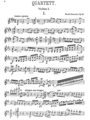 Straesser, Ewald: String Quartet Nr. 4 op. 42 for two violins, viola and cello