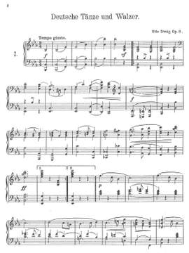 Zweig, Otto: Deutsche Tänze und Walzer op. 8 for piano solo