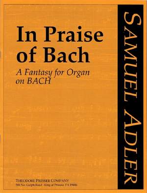Adler, S: In Praise Of Bach