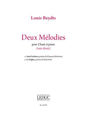 Louis Beydts: Deux Mélodies pour voix élevée