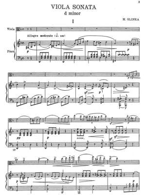 Glinka, Michail: Sonata d Minor for viola and piano