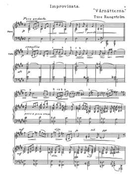 Rangström, Ture: Improvisata “Vårnätterna” for violin and piano