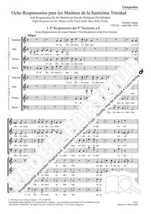 Antonio Juanas: Eight Responsories For Trinity Sunday