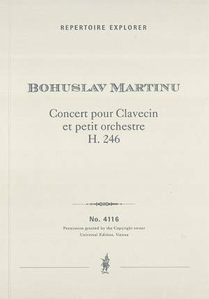 Martinů, Bohuslav: Concert pour Clavecin et petit orchestre H. 246