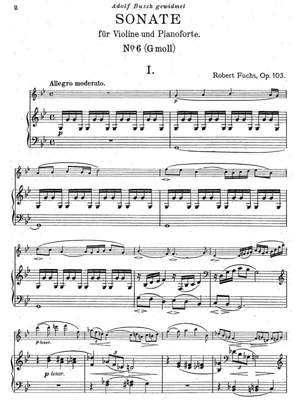 Fuchs, Robert: Violin Sonata Nr. 6 in G minor op. 103