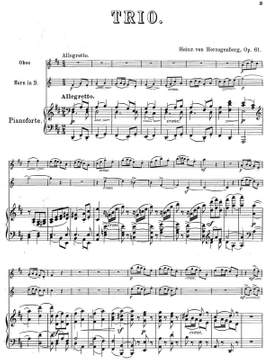 Herzogenberg, Heinrich von: Piano Trio op. 61 for oboe, horn and piano
