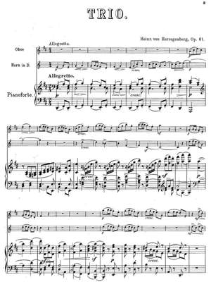 Herzogenberg, Heinrich von: Piano Trio op. 61 for oboe, horn and piano
