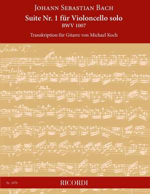 Johann Sebastian Bach: Suite Nr. 1 für Violoncello solo BWV 1007