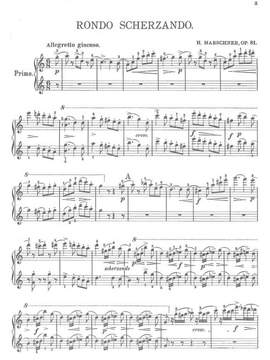Marschner, Heinrich: Rondo scherzando op. 81 for piano four hands