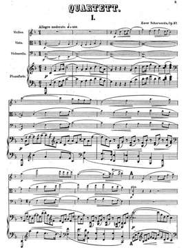 Scharwenka, Xaver: Piano Quartet op. 37 for violin, viola, cello and piano