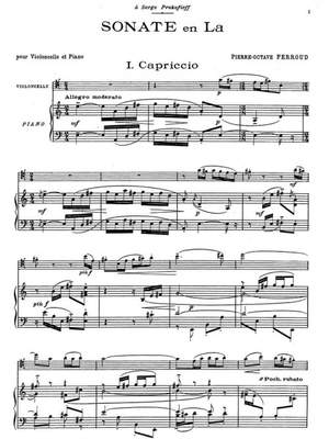 Ferroud, Pierre-Octave: Cello Sonate en La