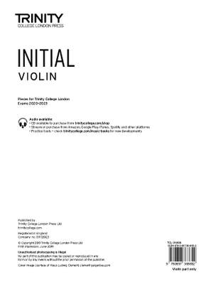 Trinity College London Violin Initial Grade 2020-2023 (Part Only)