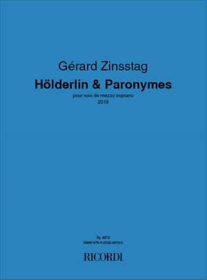 Gérard Zinsstag: Hölderlin & Paronymes