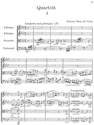 Wetz, Richard: Quartet Nr. 1 f Minor op. 43 for two violins, viola and cello