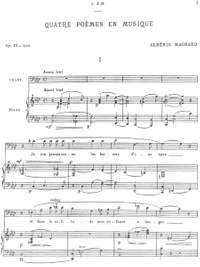 Magnard, Albéric: Quatre Poèmes en Musique op. 15 for voice and piano