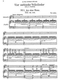 Aulin, Tor: Four serbian folk songs for voice and piano