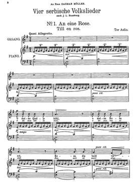 Aulin, Tor: Four serbian folk songs for voice and piano