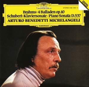 Brahms: Balladen op. 10, Schubert: Piano Sonata in A minor, D537