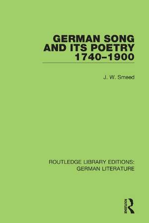 German Song and Its Poetry 1740 - 1900