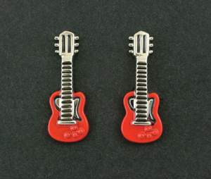 Red Guitar Cufflinks