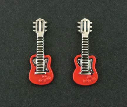 Red Guitar Cufflinks