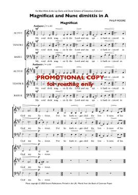 Philip Moore: Magnificat and Nunc dimittis in A (Canterbury, 1973)