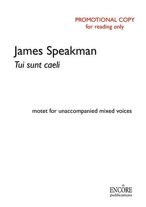 James Speakman: Tui sunt caeli