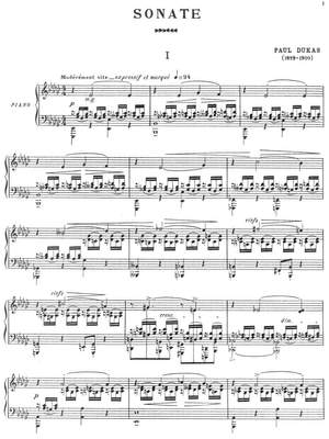 Dukas, Paul: Sonate in E flat Minor for piano solo