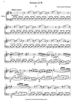 Holzkamp, Franck Adrian: Sonata in b flat (w 272) for piano solo