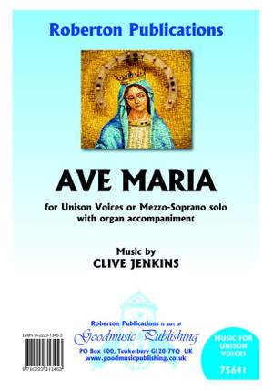 Clive Jenkins: Ave Maria for unison voices or mezzo-soprano solo