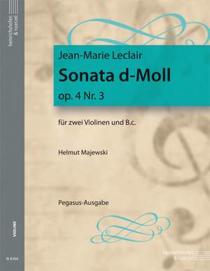 Jean-Marie Leclair: Triosonate Nr. 1-6, Triosonaten Op. 4 Nr. 3 D-Moll