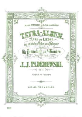 Ignacy Jan Paderewski: Tatra Album Op.12