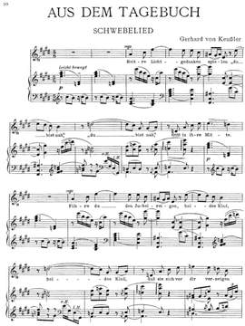 Keußler, Gerhard von: Gesänge nach eigenen Dichtungen (Songs on original lyrics): Aus dem Tagebuch